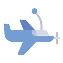 RC aircraft flat icon showing a detailed remote-controlled airplane