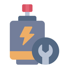 Service RC motor flat icon illustrating maintenance for remote vehicles