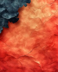 A stunning abstract background featuring a blend of warm orange and cool blue tones, with textured, crinkled paper-like details that evoke a sense of depth and dimension.