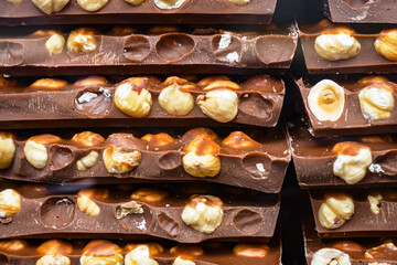 Delicious Chocolate Bars that are filled with Hazelnuts and a rich Caramel Filling