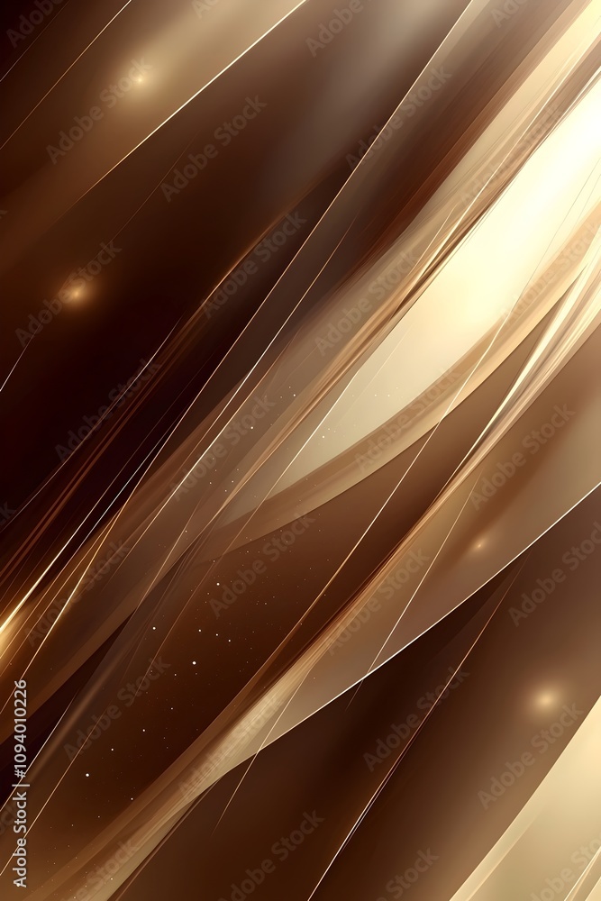 Poster a stunning abstract wave pattern featuring elegant shades of brown and gold, creating a sense of dep