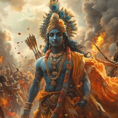 Lord Krishna on the Battlefield of Mahabharata