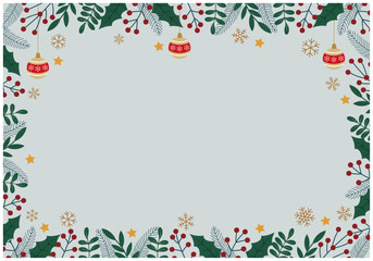 クリスマスフレームのヒイラギ飾り34の5