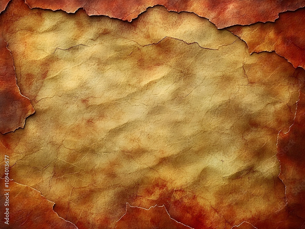 Poster a textured backdrop featuring warm tones of brown and gold, showcasing a wrinkled, aged effect. the 