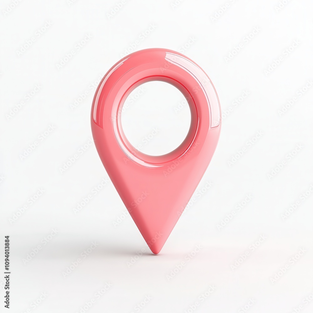 Poster 3d rendered vibrant red geolocation pin for modern ui design