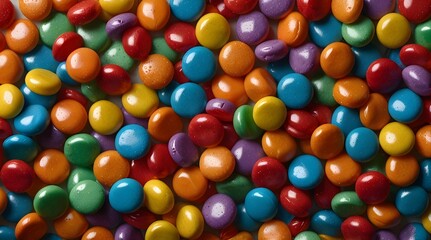 colorful candies falling isolated on white background.generative.ai 