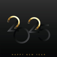 Elegant 2025 New Year Design. Luxurious New Year 2025 Greeting Vector