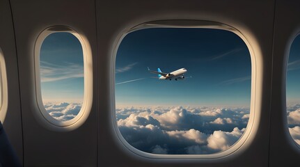 airplane window transparent background.generative.ai 