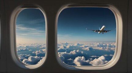 airplane window transparent background.generative.ai 