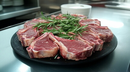 Fototapeta premium Freshly butchered lamb chops