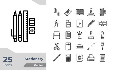 Stationery Outline Icons