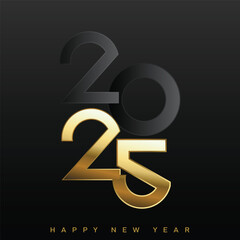 Elegant 2025 New Year Design. Luxurious New Year 2025 Greeting Vector