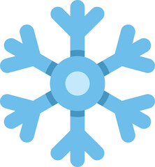 Simple stylized blue snowflake evoking winter, coldness and christmas holidays season