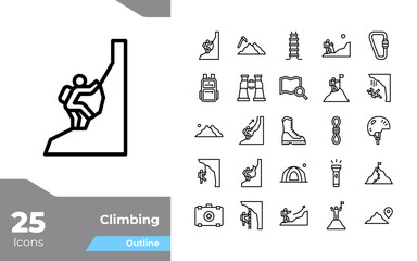 Climbing Outline Icons