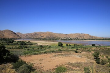 Serene River Winding Through a Semi-Arid Landscape of Madagascar