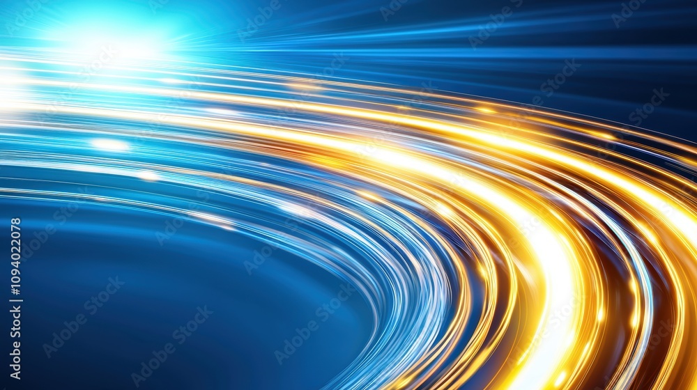 Poster dynamic electric blue waves interlinked with nodes creating a futuristic visual of energy flow and m