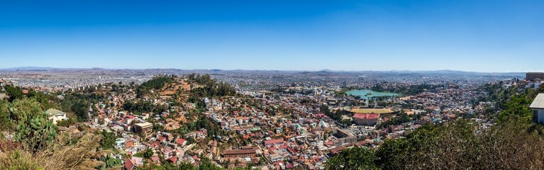Panoramic View of Antananarivo and Lake Anosy in Madagascar