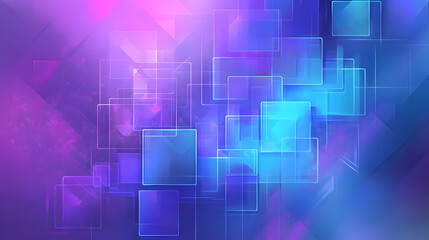 Fototapeta premium A dynamic interplay of overlapping squares in shades of blue and purple, suggesting a sense of movement and technological advancement.