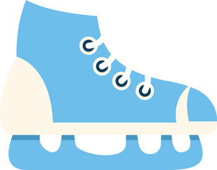 Blue ice skate for figure skating or playing hockey, enjoying winter hobbies and sports activities