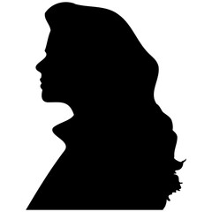 Set of silhouettes of female heads.