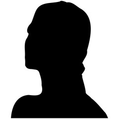 Set of silhouettes of female heads.
