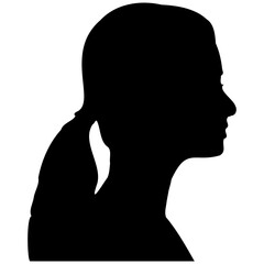 Set of silhouettes of female heads.