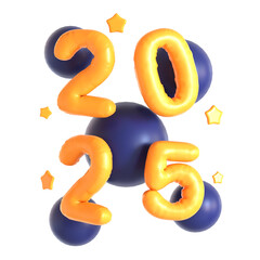 2025 new year 3d icon illustration 