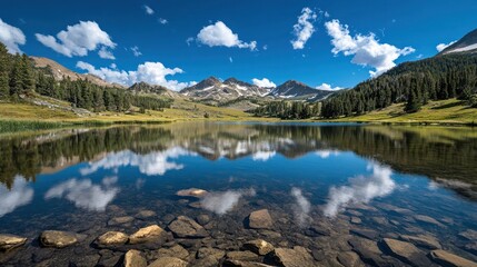Serene Mountain Lake Reflection