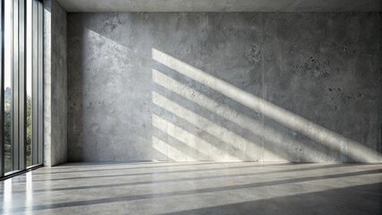 Sunlit Modern Room with Concrete Wall and Floor