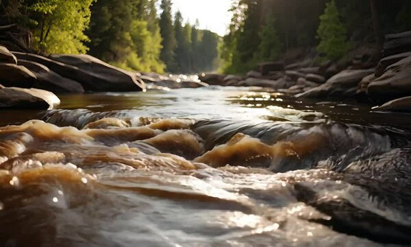Chemical Waste Flowing Into Contaminated River
