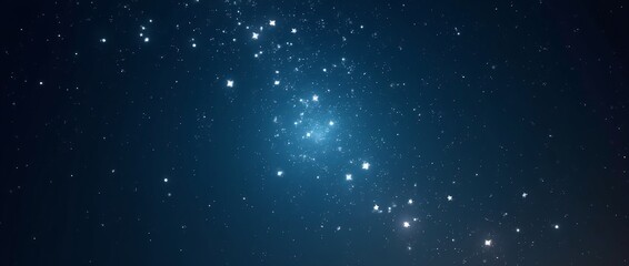 Bright shining Star of Bethlehem on dark blue starry night sky. Star of Jesus, Christmas Star. Nativity of Jesus Christ, birth of Jesus, Christmas Eve. Christian religion concept