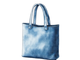 Blue Fabric Tote Bag with Unique Texture