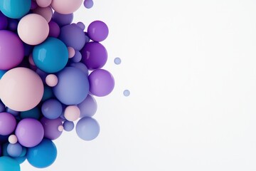 Fototapeta premium Colorful 3d spheres digital artwork abstract design creative environment modern concept