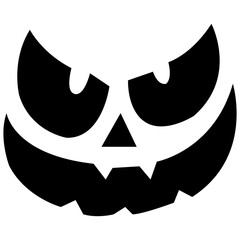Black scary, cool and funny isolated Halloween pumpkin faces.