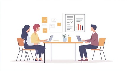 Fototapeta premium Team Collaboration in a Modern Office Setting