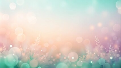 Pastel Dreamscape Soft Focus Floral Background with Bokeh Lights and Delicate Plant Life
