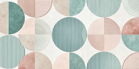 Abstract Geometric Circle Pattern Design with Subtle Textured Background