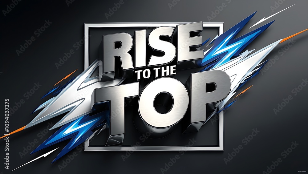 Poster 3d metallic text 