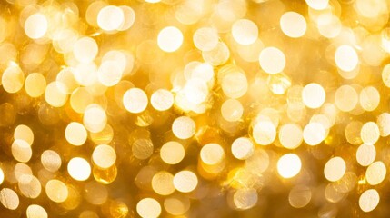 Obraz premium Golden bokeh lights abstract photography indoor setting festive atmosphere close-up view brightness and warmth concept
