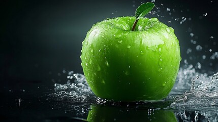 Crisp green splashing in water nature scene food photography freshness and vitality close-up view healthy eating concept