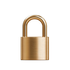 Naklejka premium Closed golden padlock on transparent background symbolizing security