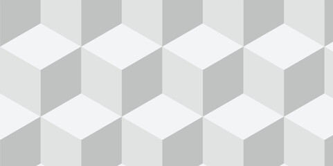 Structure white block box cube seamless pattern grid vintage surface triangle web monochrome square texture white background.