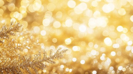 Sparkling gold bokeh background with glittering elements indoor abstract photography festive atmosphere close-up view celebration theme
