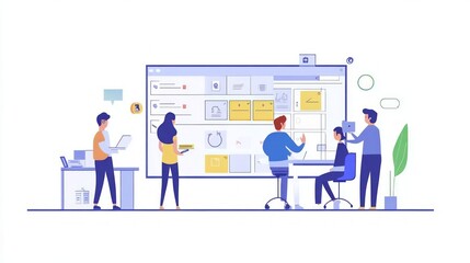 Team Collaboration in a Modern Office