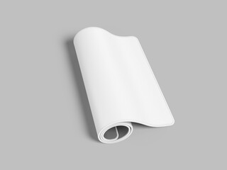 White Desk Mat Roll Mockup 3D Rendering © impro-studio