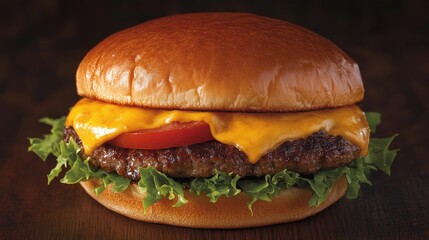 Fresh Hamburger with Lettuce and Tomato