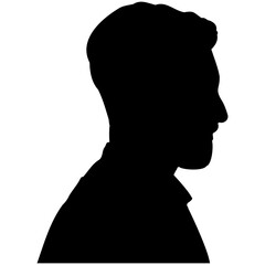 Side view silhouette of a male head.