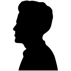Side view silhouette of a male head.