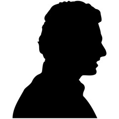 Side view silhouette of a male head.