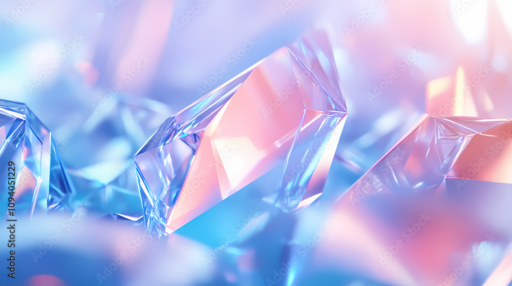 Canvas Prints abstract colorful blue crystal shapes. fantasy light background. digital fractal art. 3d rendering. 